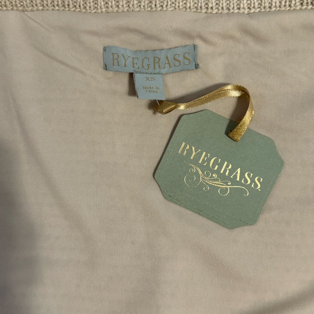 Ryegrass 2 Pc Cream Crochet Top and Skirt Set XS - Picture 16 of 17